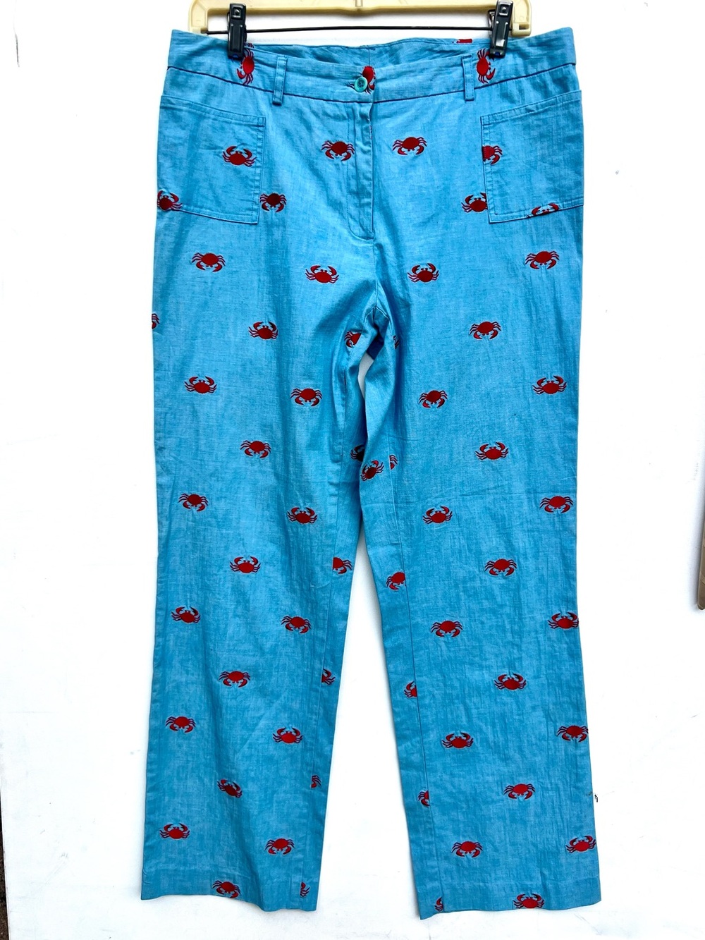 Lily Pulitzer crab critter pants 10 white label euc vintage